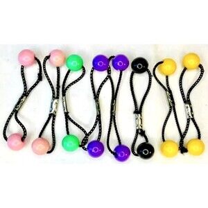 Vintage 70s Lot of 8 Whimsy Goody Hair Rainbow Bead Knocker Ponytail Holders